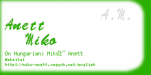 anett miko business card